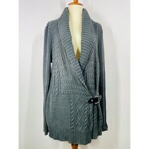 Ralph Lauren Gray Knit Cardigan XL Dark Gray Knit Sweater Cardigan RL Sweater XL